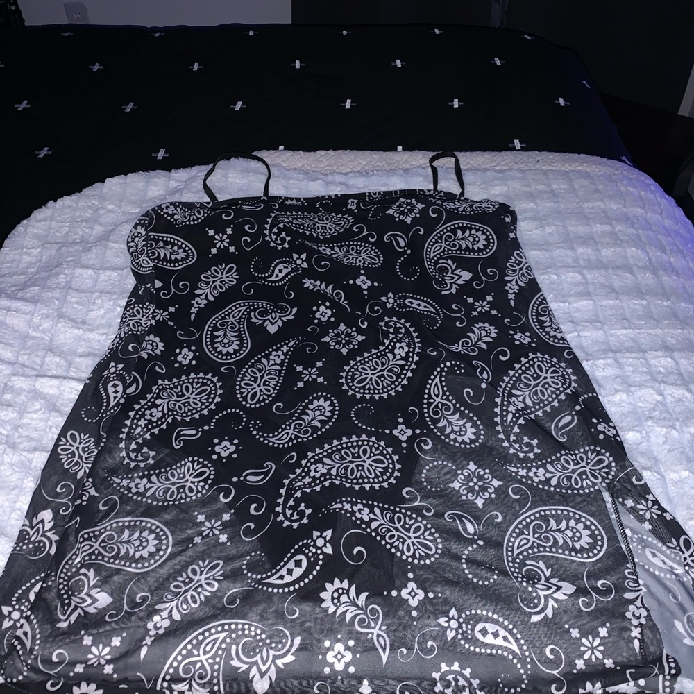 Ladies 1 piece bathing suit with sheer cover